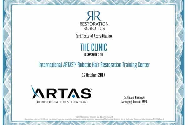 certificat formation artas greffe capillaire clinique implant capillaire greffe de cheveux the clinic paris